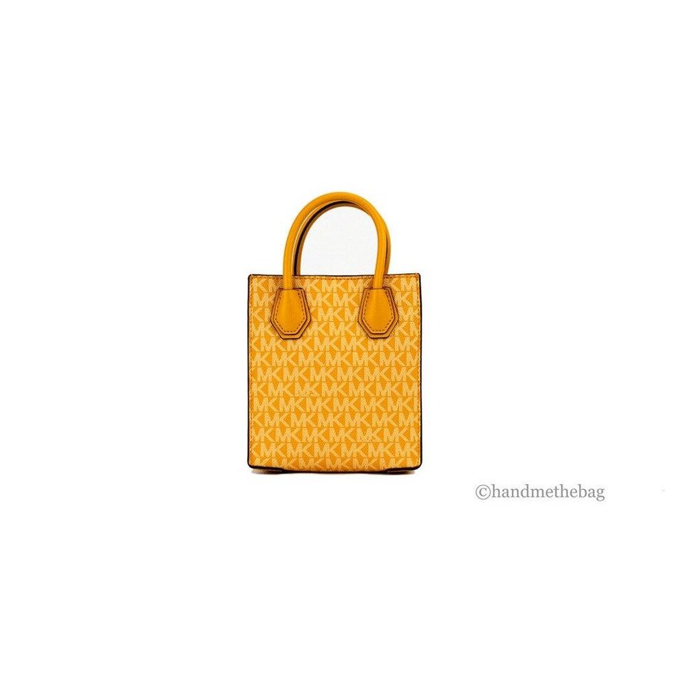 NEW Michael Kors Mercer North South Shopper Crossbody Bag Yellow Signature PVC - Picture 11 of 11